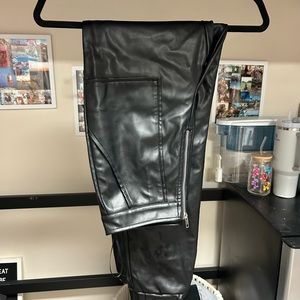 high waisted leather pants